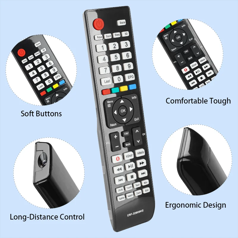 ERF-32909HS Remote Control Compatible With Hisense TV HL65XT780PZLN3D HL65XT780 Replacement Controller