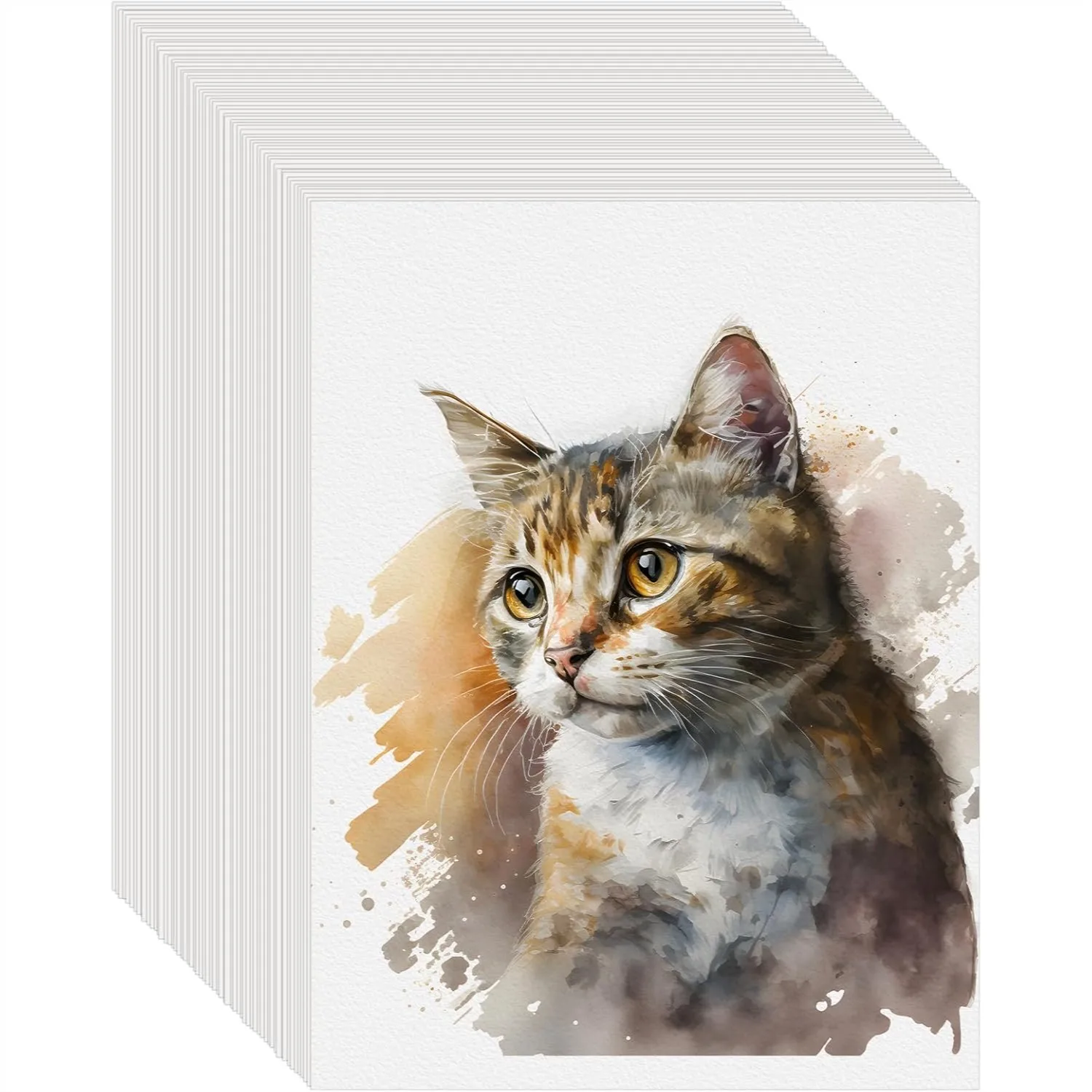 

100 Sheets 9x12 Watercolor Paper Bulk, 140lb/300g Cold Press Thick Pad for Adults Kids, White Art Paper for Drawing Painting
