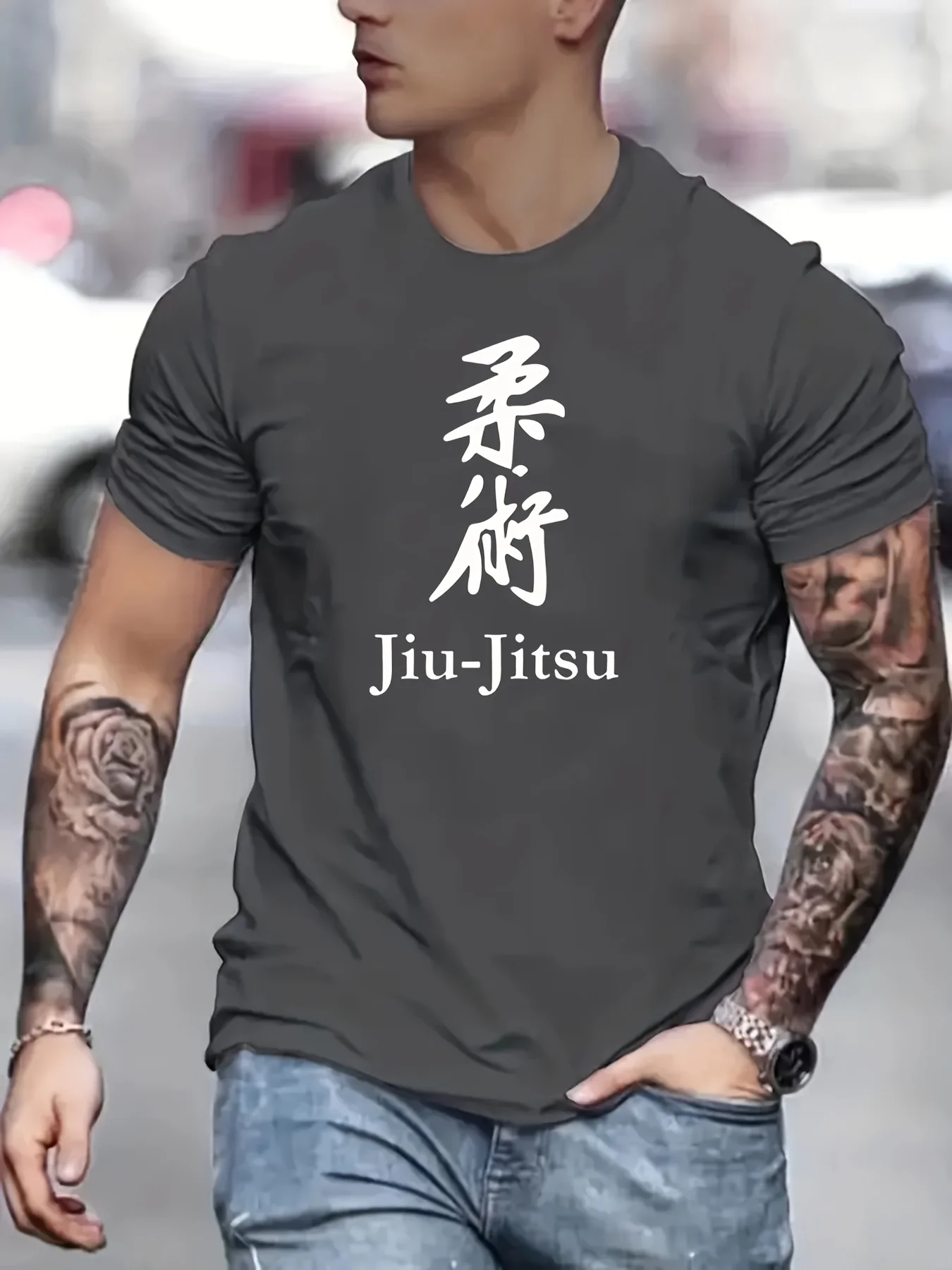 Chinese Letters Jiu-jitsu Print T Shirt  Streetwear Men Tees Harajuku Casual Top Short Sleeve Summer Man Women Oversized T-shirt