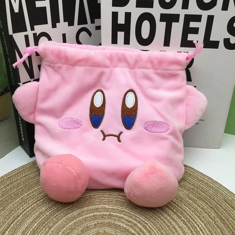 10pcs/lot Star Kirby Storage Bag Plush Cosmetic Bag Plush Toy Portable Drawstring Pocket Kawaii Kirby Pink Coin Purse Gift