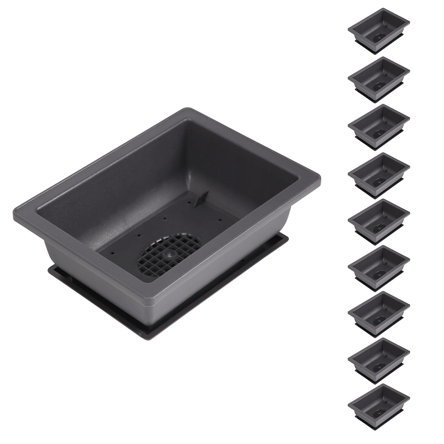 10 Packs Bonsai Training Pots with Tray Plastic Bonsai Plants Growing Pot for Garden Yard Living Room Balcony 16.5X12cm