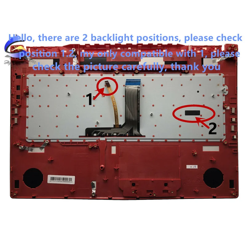 f  For MSI GE73 GE73VR Upper Case Plamrest Cover With Colorful Backligh Keyboard