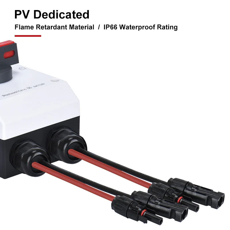 Imagem -04 - Interruptor Solar do Isolamento da C.c. Fotovoltaica 1a32a Dc1000v 1200v Cordas para Fora à Prova Impermeável Água Desconexão no Interruptor Desligado Ip66