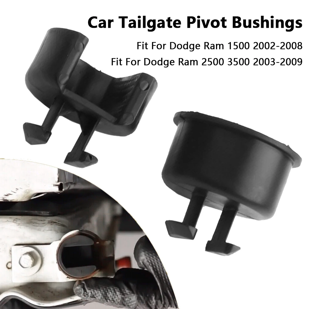 2Pcs 55276077AB 55276076AD Tailgate Pivot Bushing Set ABS Durable Auto Parts For 2002-2008 Dodge Ram 1500 / 03-09 Ram 2500 3500