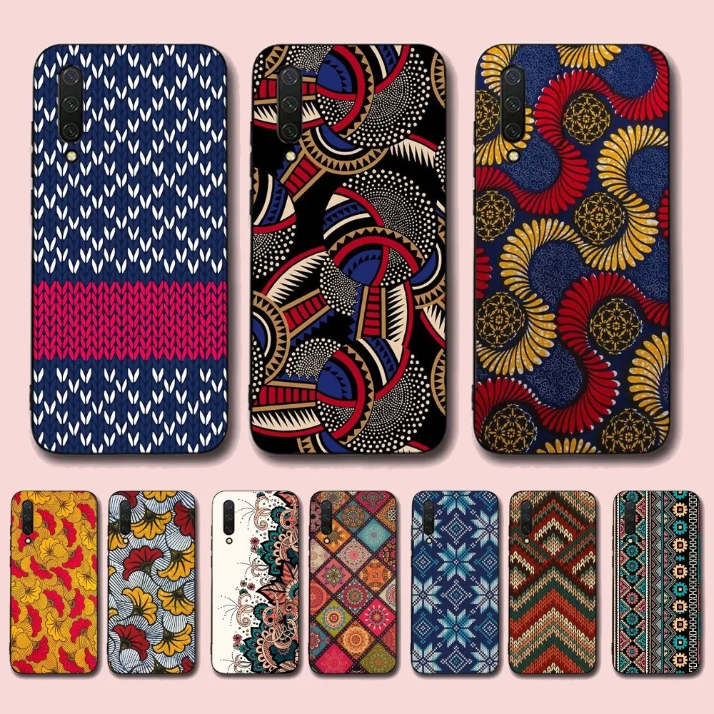 

African Fashion Fabric Phone Case For Xiaomi Mi 5X 8 9 10 11 12 lite pro 10T PocoX3pro PocoM3 Note 10 pro lite