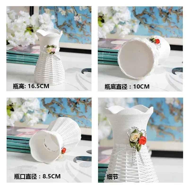 2026-Latests Models Nordic White Plastic Flower Vase Basket - Home Living Room Wedding Party Decoration Ornament - Flower Pot