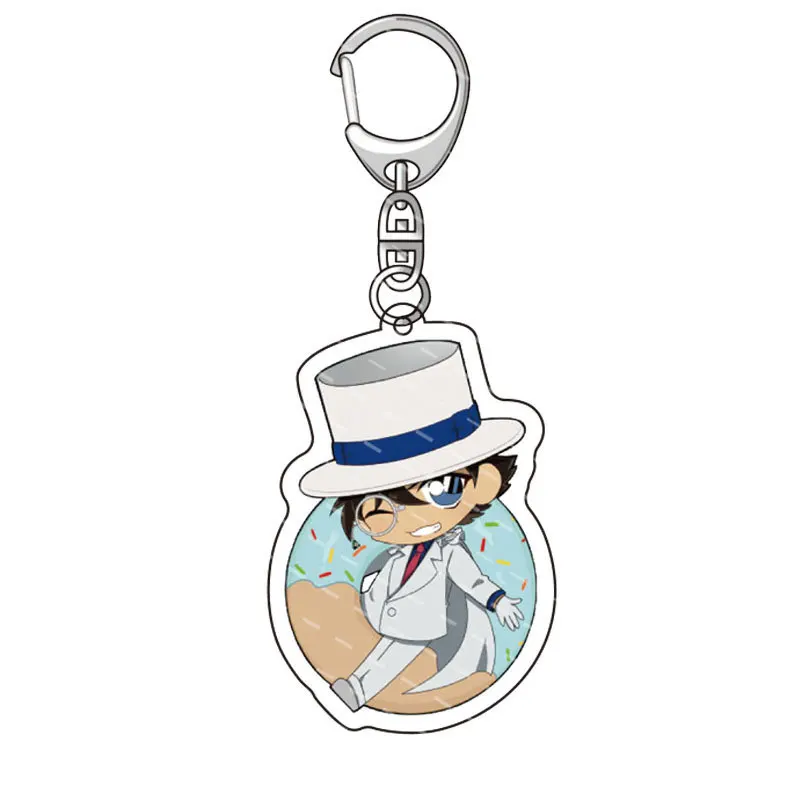 Anime Detective Conan Case Closed Kid the Phantom Ran Jin Gin Cosplay Costume Interlayer Acrylic Keychain Keyring Key Gift