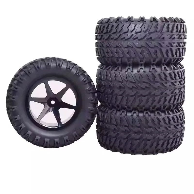 Pneu de roue en caoutchouc avec pied lager de 104mm de diamètre, 4 pièces, avec hexagone de 12mm, pour 1/16 MJX Hyper Go H16 16207 16208 16209 16210