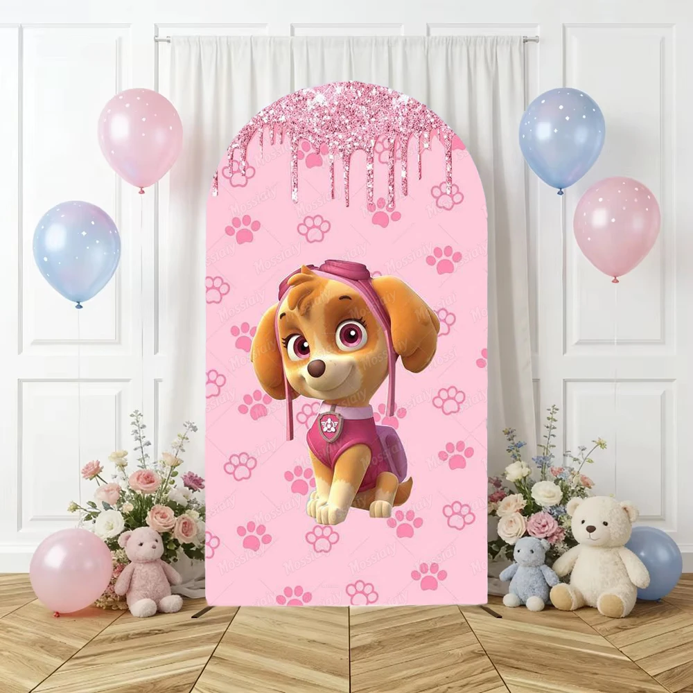 Paw Patrols Backdrop Arch Cover Kid Birthday Party Decoratio