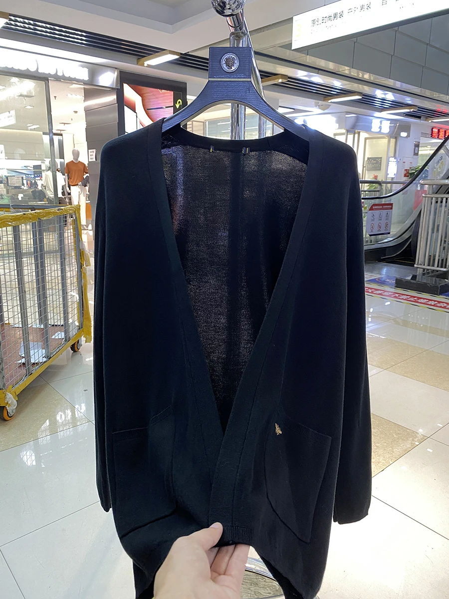 

Удобный универсальный мужской вязаный свитер-кардиган: простой, стильный, осенний, повседневный, с V-образным вырезом, длинными рукавами, тонкая верхняя одежда