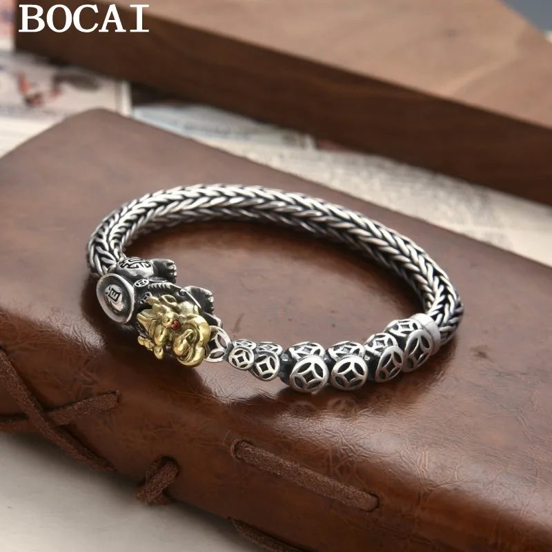 

BOCAI S925 Brave Bracelet Hand-woven National Tide Wind Transport Minority Personality Couples