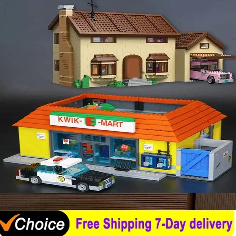 Simpsons Supermarkt und Haus Modell Bausteine Spielzeug Geburtstag Weihnachtsgeschenke