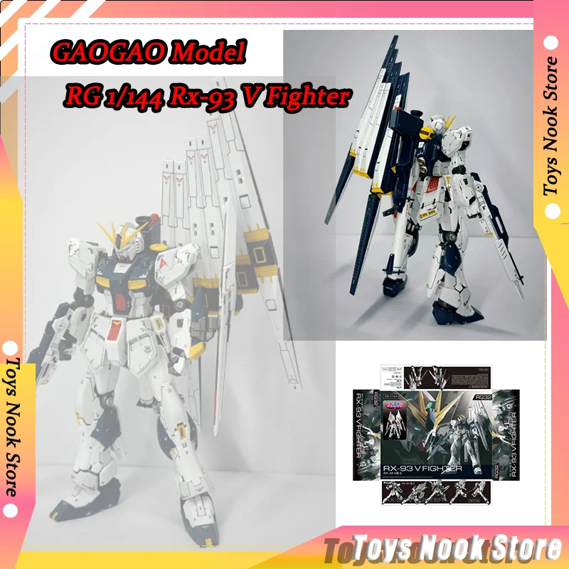 GAOGAO Nu Model RG 1/144 Rx-93 V Fighter Assembly Model Kit Plastic Skeleton Anime Action Figure Robot Plastic Figurine Toys