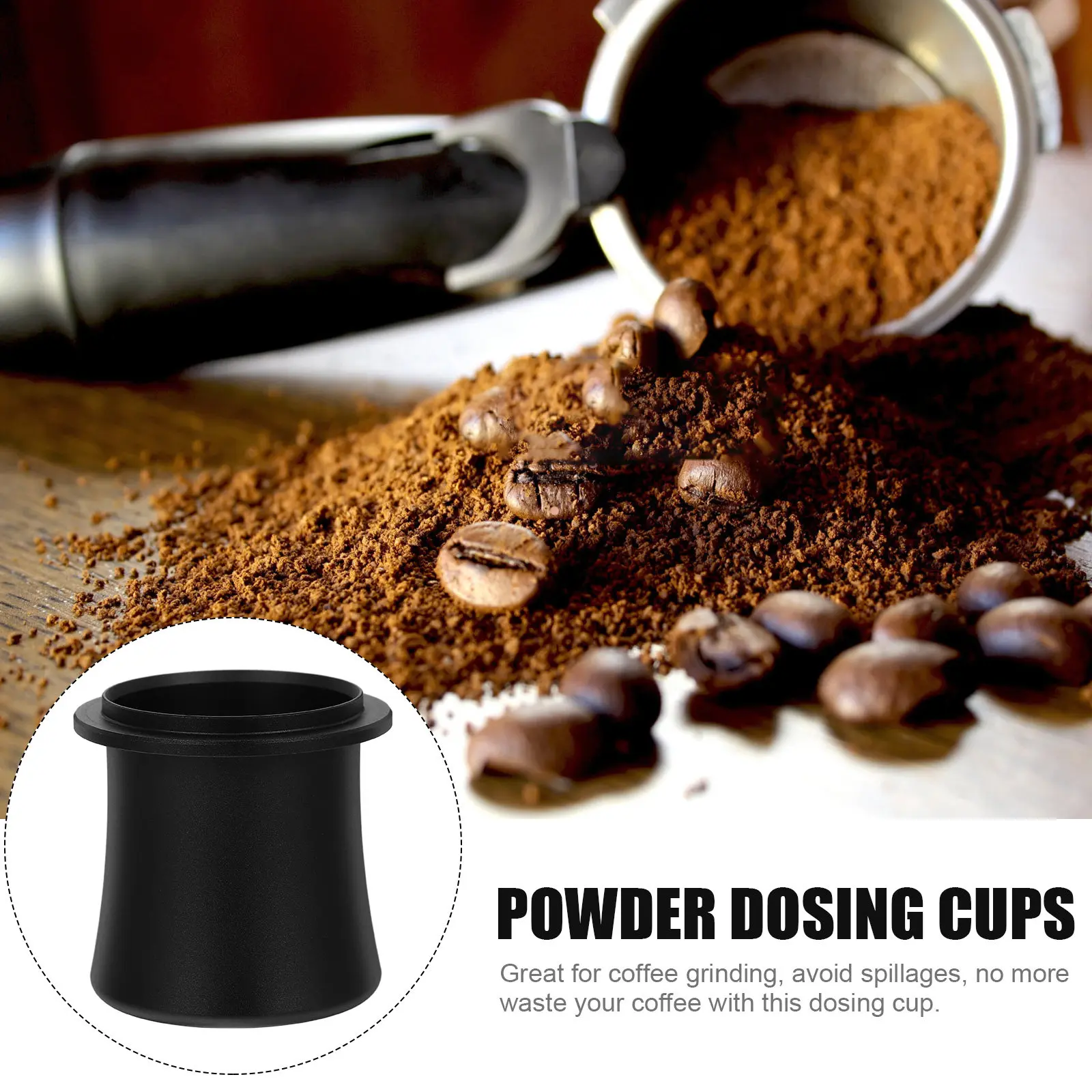 Aluminium Alloy Espresso Dosing Cup 51 53 54Mm Reusable Metal Coffee Powder Dosing Cup for Professional Grinding