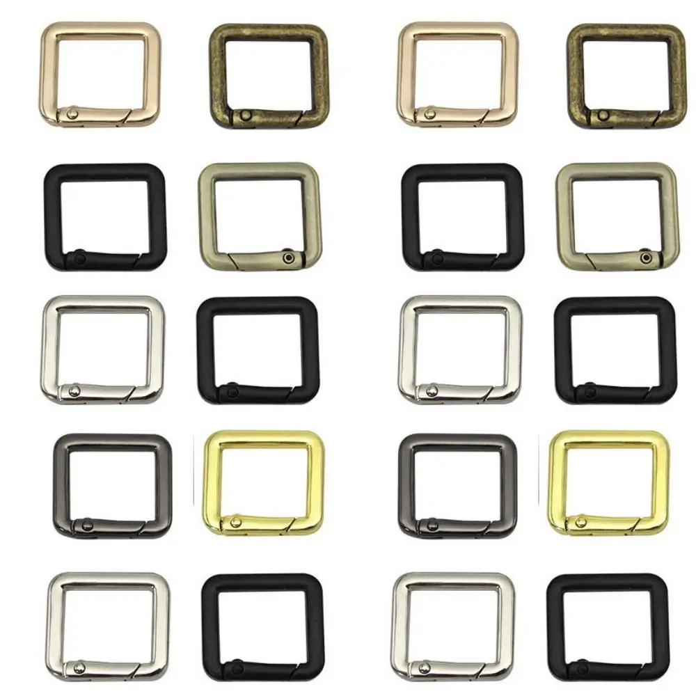 5pcs High quality 7 Colors Spring Ring Buckles Square Shape 27*24mm Bag Belt Buckle Carabiner Purses Handbags Buckles