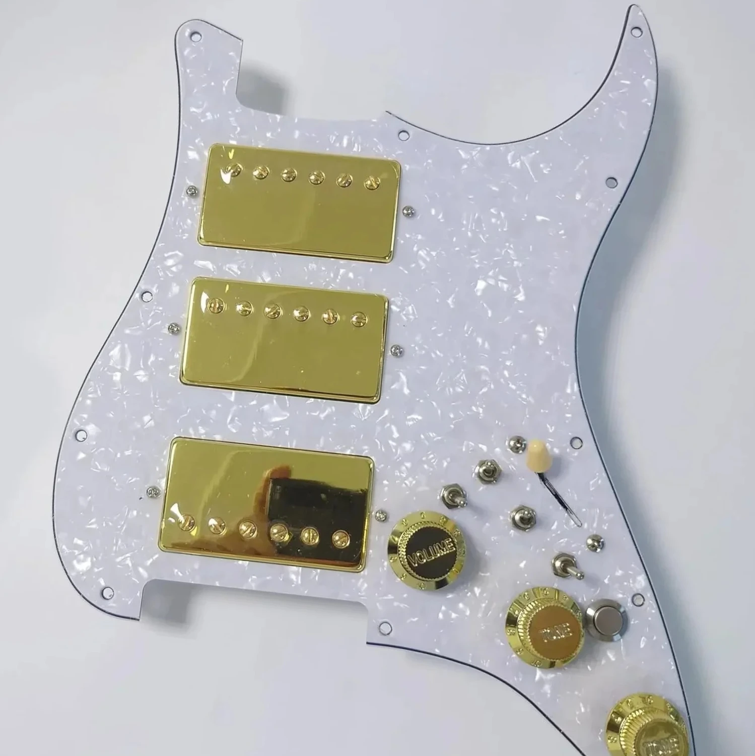 11 Hole Prewired ST Pickguard Humbucker HHH Alnico 5 Pickups Coil Split with Switch for  ST Guitar