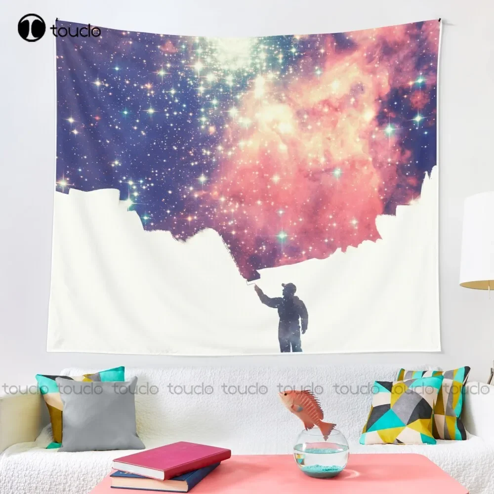 Painting The Universe (Colorful Negative Space Art) Tapestry Aesthetic Tapestry Blanket Tapestry Bedroom Bedspread Decoration