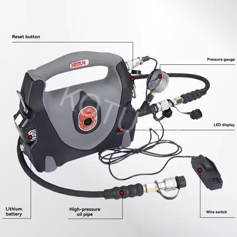 Charging Hydraulic Pump PM-P1 Ultra-high Pressure Portable With Digital Display 70mpa Wireless Remote Control Pump