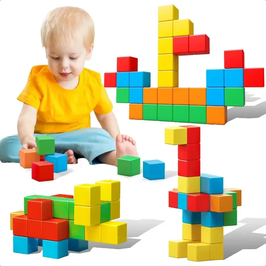 

Magnetic Blocks 1.41 inch Large Magnetic Building Blocks for Toddlers 3 4 5 6 7 8 Years Old Boys Girls Magnet Cubes for 1ontori