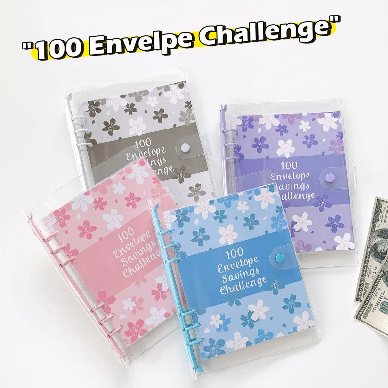 100-envelope-challenge-loose-leaf-notebook-100-days-money-saving-challenge-cash-storage-banknote-collection-book-a5-notepad