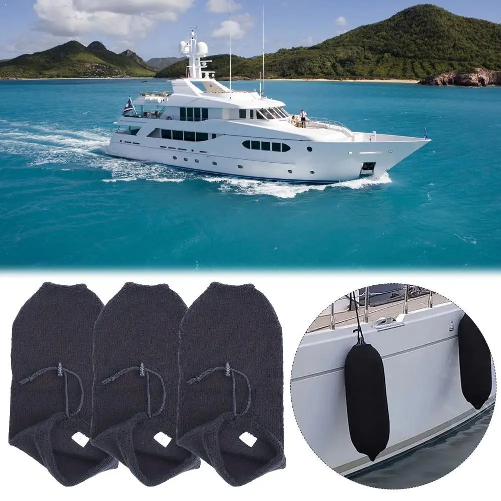 Boat Cover Protector Anti-Collision Ball Sleeve Protection Black Velvet Anti-UV For Marine Boat Sailing Yacht Bumper