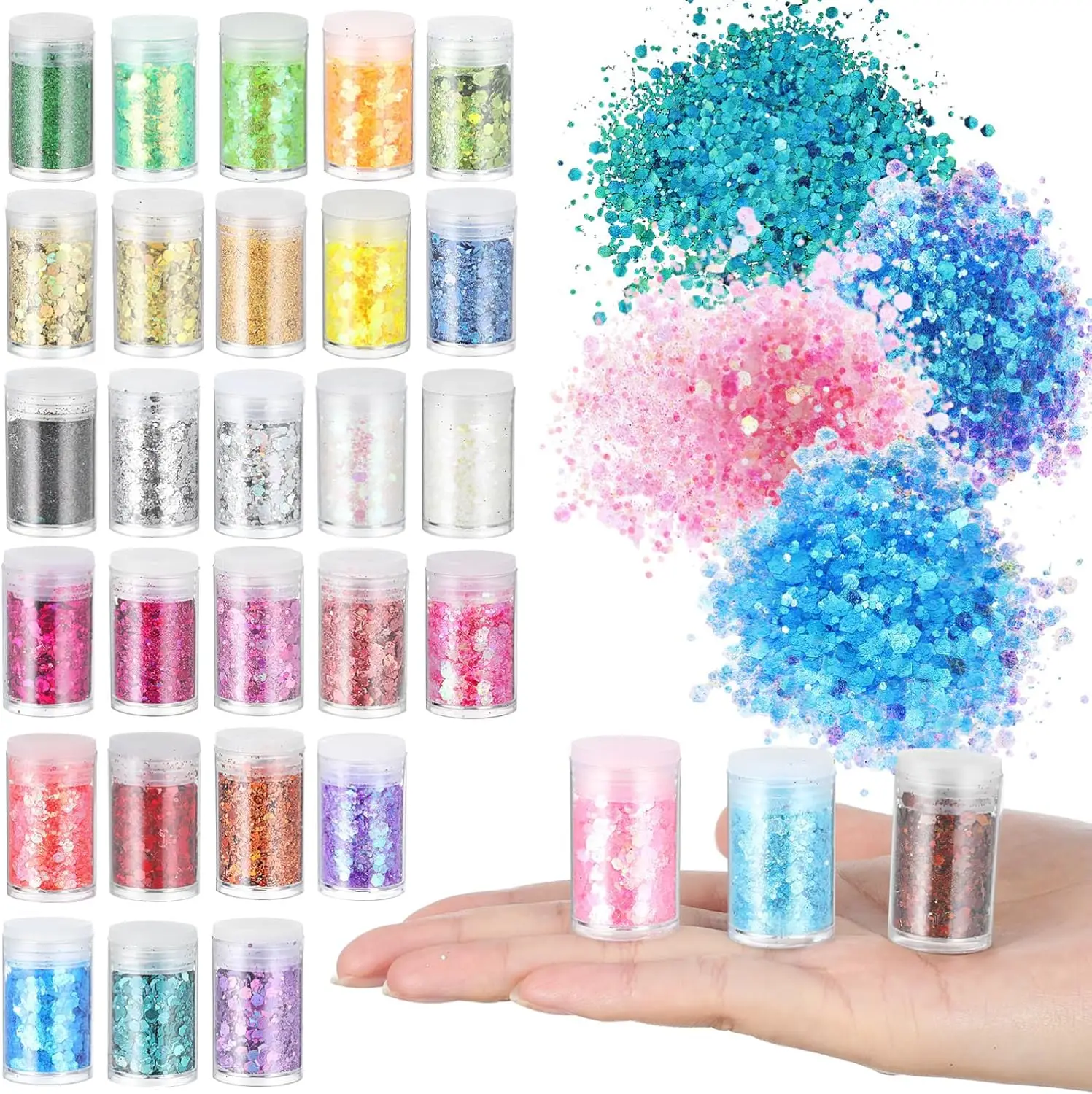 جليتر مكتنز ثلاثي الأبعاد، 32 لونًا لامعًا لمهرجان الحرف اليدوية، مسحوق ترتر، فنون الأظافر، راتنجات الايبوكسي، ترتر، رقائق البريق #4