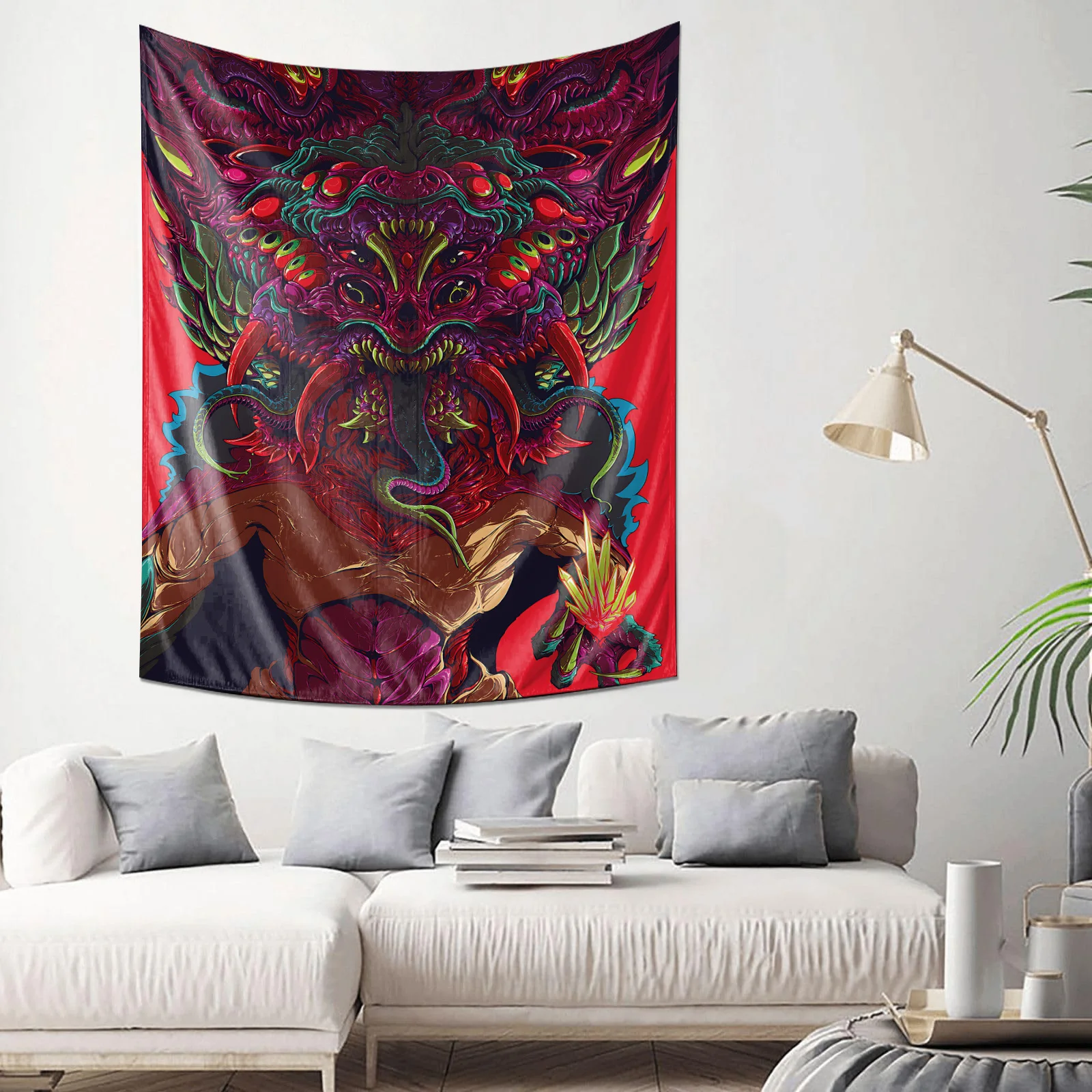 Psychedelic Monster Tapestry Trippy Demon Art Wall Hanging Boho Home Decor Living Room Bedroom Aesthetic  Elevate Your Space