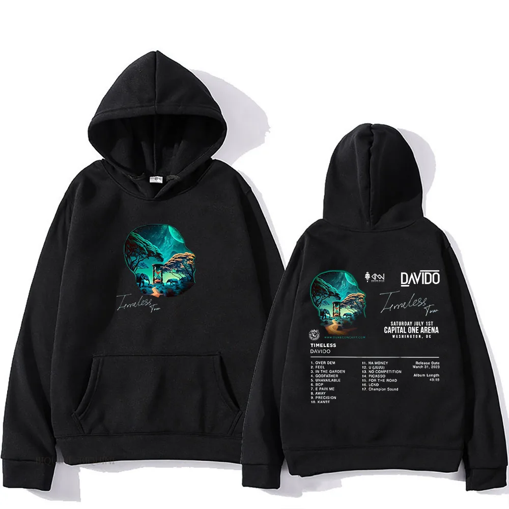 Davido Retro Hooded Graphic Printing New Song Fleece Fashion Sweatshirt for Autumn/Winter Grunge Clothes Moletom Casual Hoody