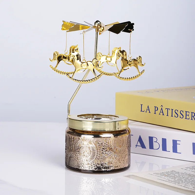Spring Planting Rotating Candle Holder Ornaments Indoor Aromatherapy Candles for Birthday Gift Souvenirs Scented Candles