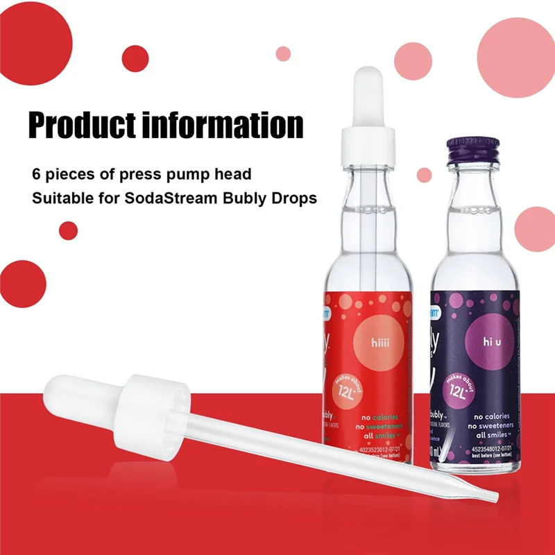 A74X-12 팩 유리 스포이드 Sodastream Flavor Drops Soda Stream 액세서리 Sodastream Flavors Bubly Drops와 호환 가능