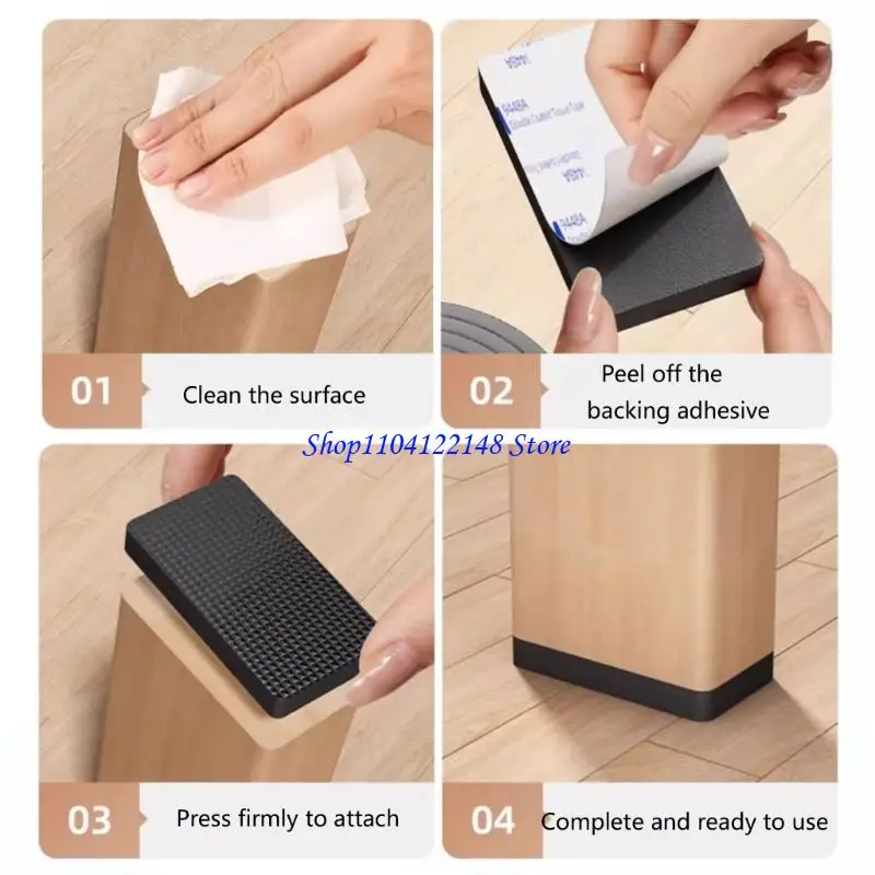 P9FA EVA Mat for Chair Desk Sofa Adhesive Floor Protector Foot Pad Easy Installation