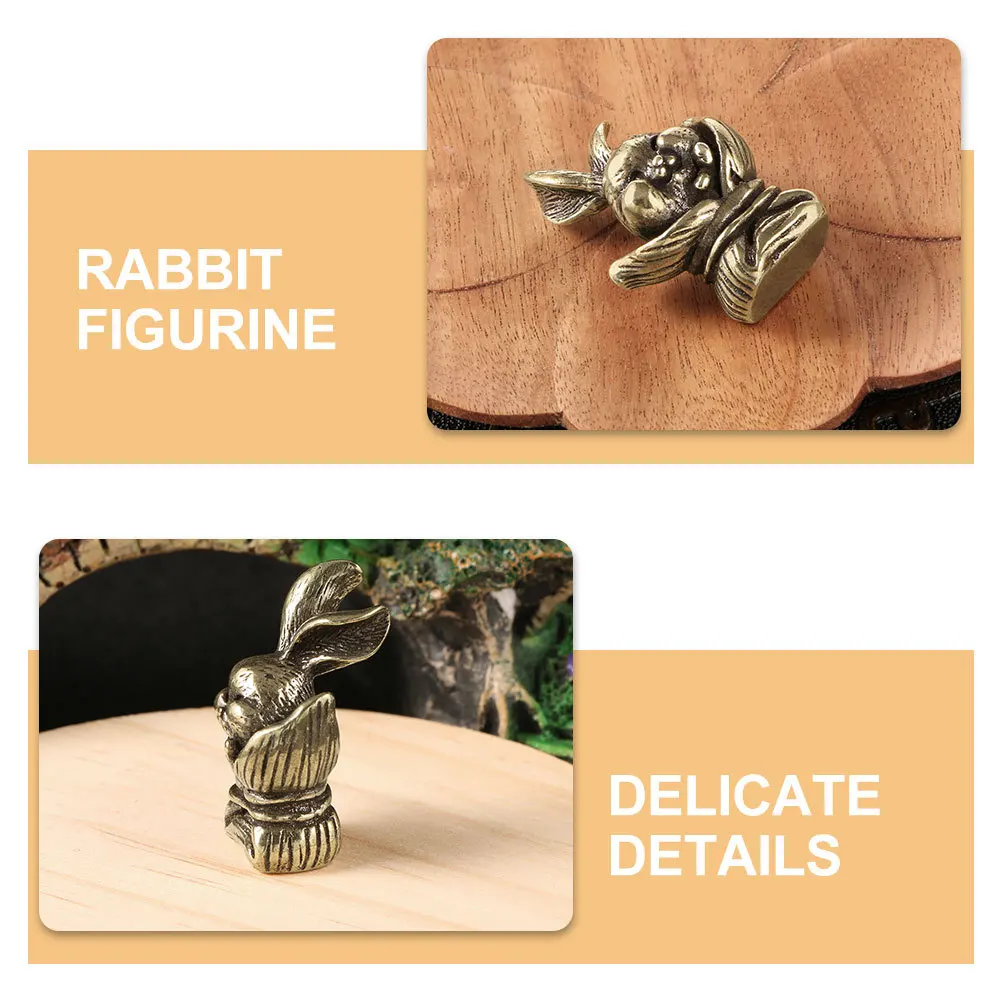 

Golden Brass Rabbit Statues Vintage Design Exquisite Details Perfect Gift for Friends Family Brass Rabbit Statue