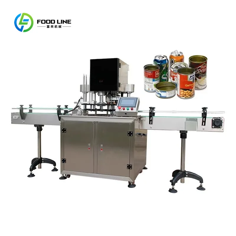 Customized Easy Operation PLC Control Automatic Tin Can Seamer Beer Ring Pull Cans Sealing Machine Food Canning Machinery