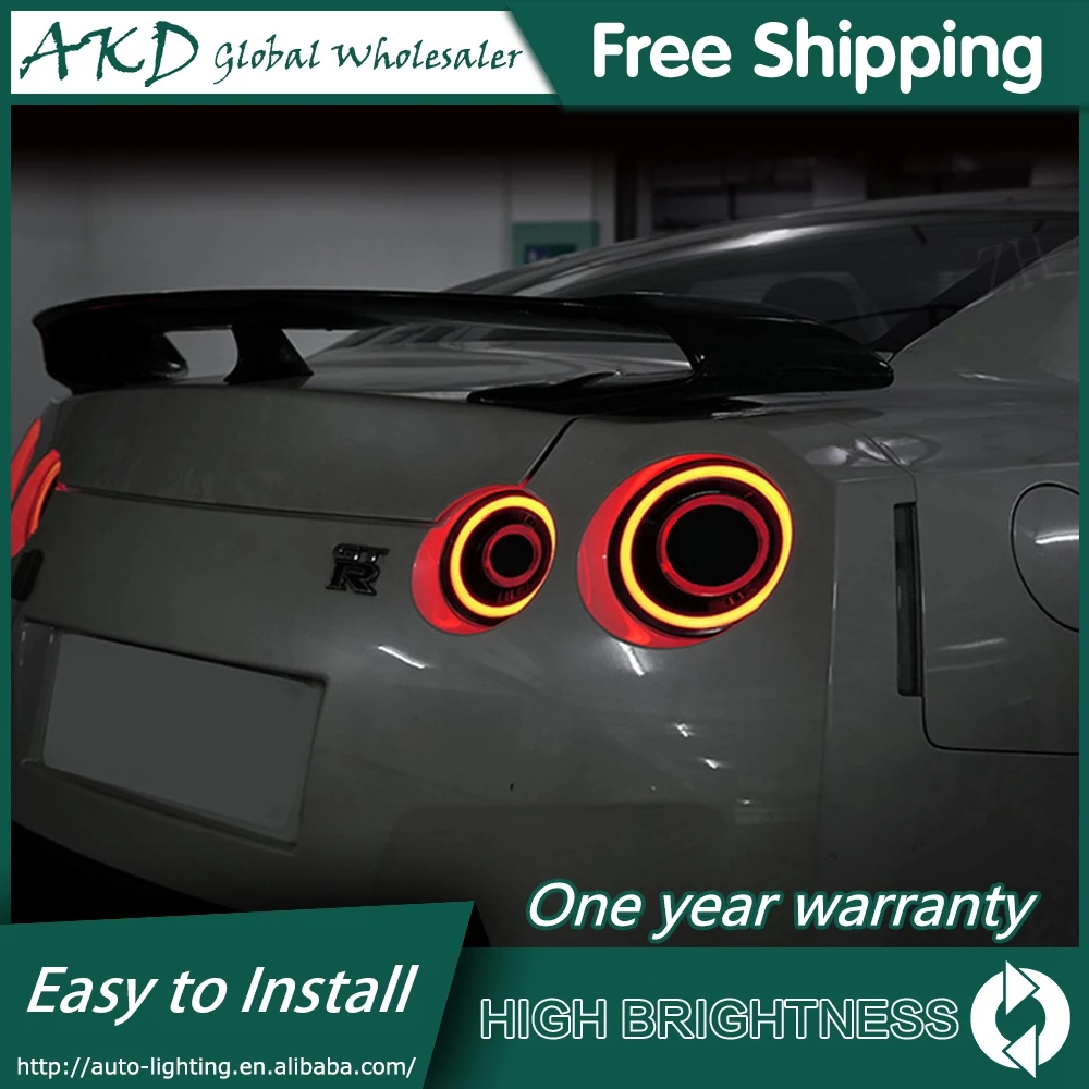 Car For GTR R35 Valenti Skyline 2009-2017 GT-R  Tail Lamp 12V Led Fog Light DRL Auto Tuning Car Supplies Accessories Rear Lights