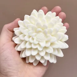 3D Christmas Decorative Flower Candle Silicone Mold Dahlia Silicone Cake Baking Mold Sugar craft Chocolate Cupcake Resin Tools