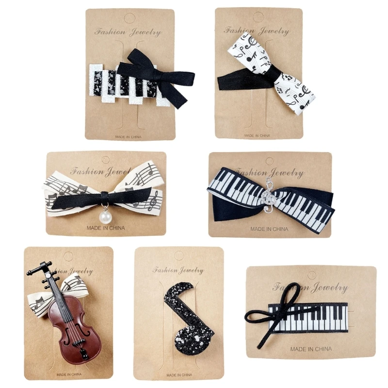 Barrettes Hairpin Hair Clips Hair Accessories Hair Violin Musical Note Headdress D5QA