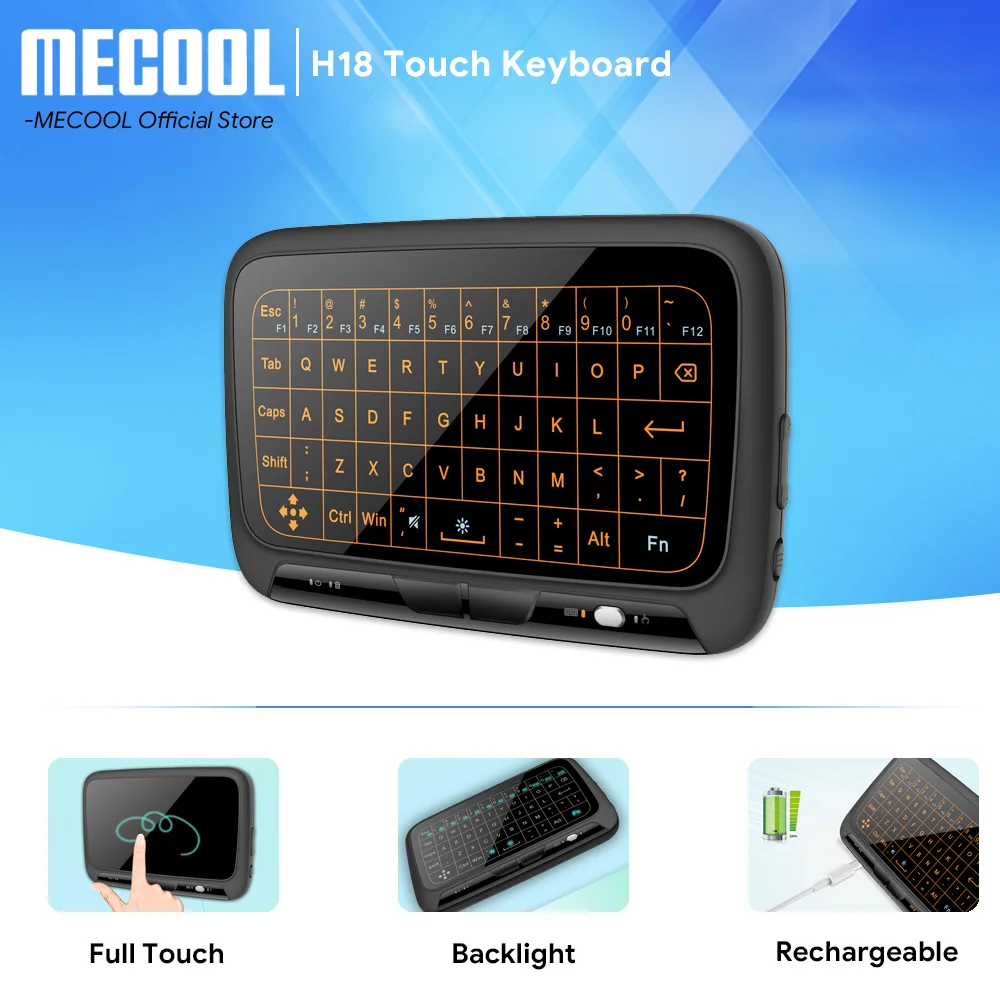 H18 Wireless Keyboard Recharge Backlight Suitable for TV Box Computer PC 2.4G Receiver Mini Keyboard