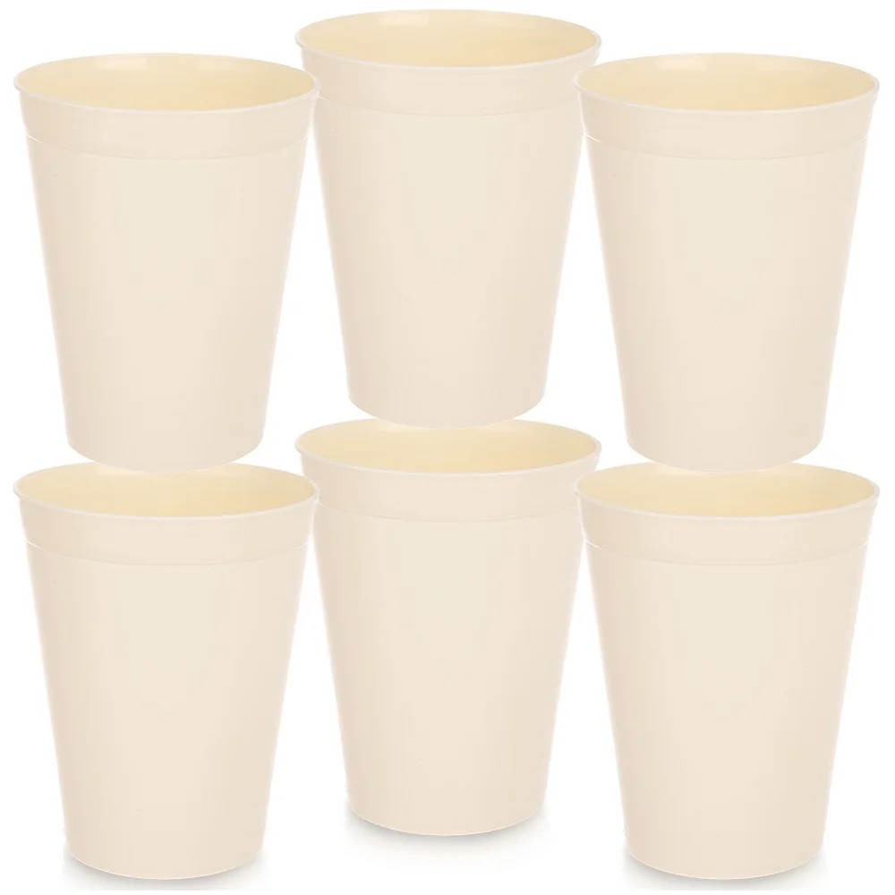 Plastic Crèmebekers Sandy 300 ml 6 Stuks