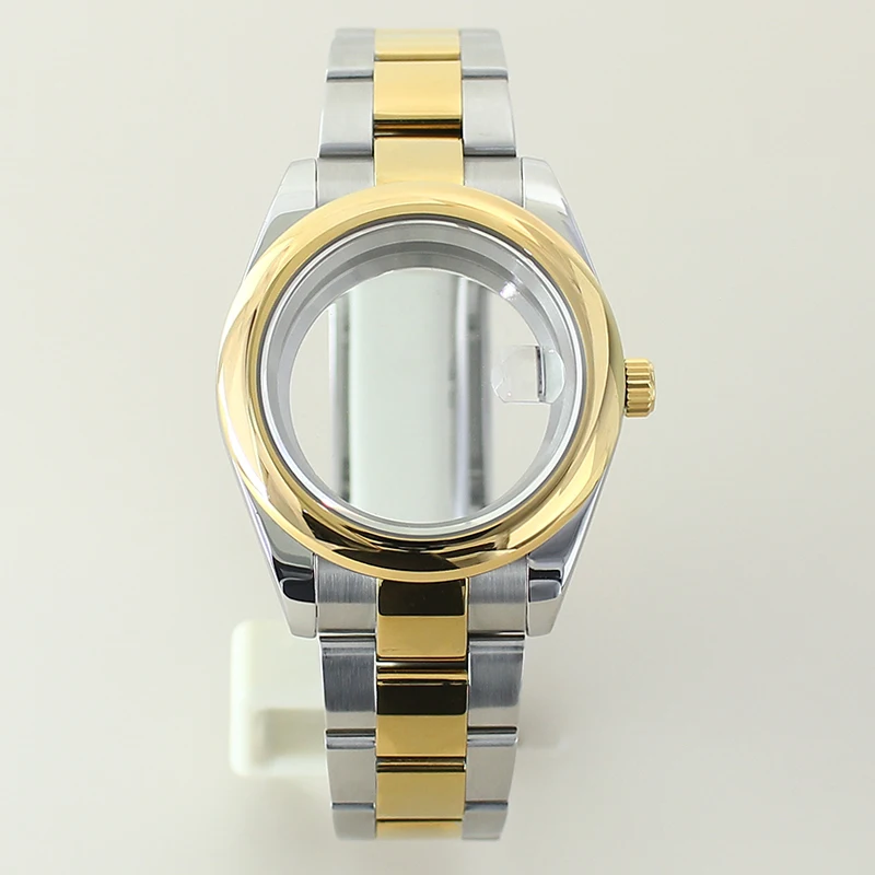 

39mm 36mm Rounded Edge Watch Case Sapphire Crystal For Oyster NH35 NH36 NH38 NH34 Miyota8215 Movement Slide Buckle Jubilee Strap