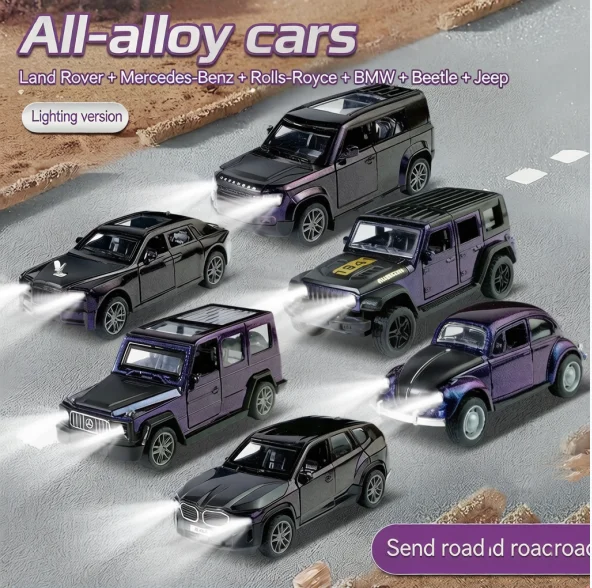 1/36 Scale Diecast Metal Pull Back Action Drives Car Forward Car Model Toy for Gift/Kids