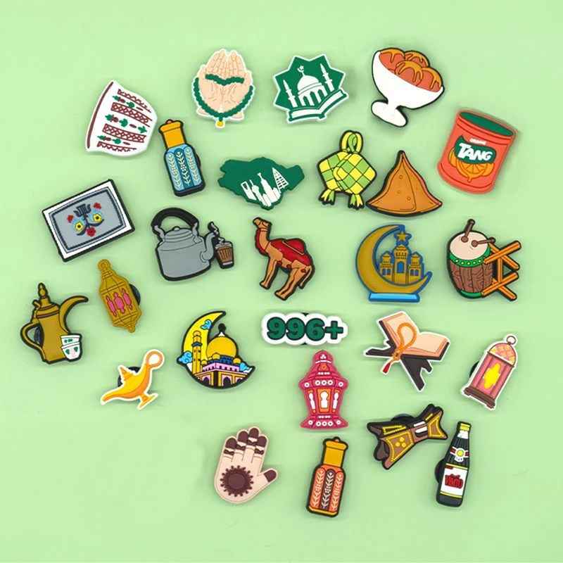 1/27 Uds. Decoración de zapatos de estilo saudita para sandalias, accesorios para zapatos con campana de comida, dijes, regalo para niños, se adapta a todos los zuecos