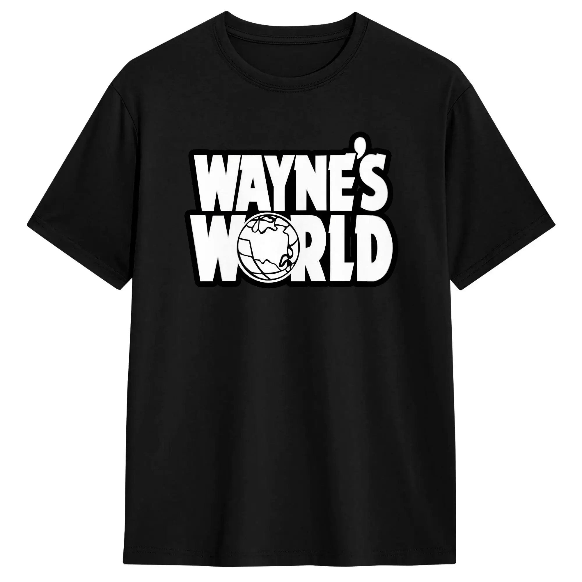 Wayne’s World T Shirts Men Pure Cotton Vintage T-Shirts O Neck  Tee Shirt Short Sleeve Clothing Birthday Present