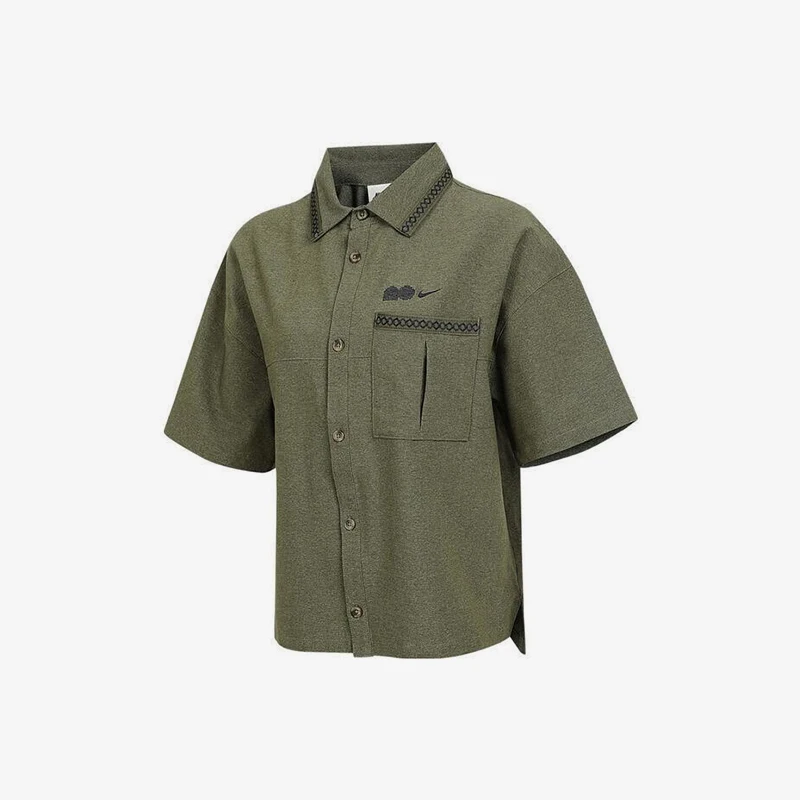 

Nike genuine 2025 Summer Women's Retro Collar Breathable Tee HJ0350-222