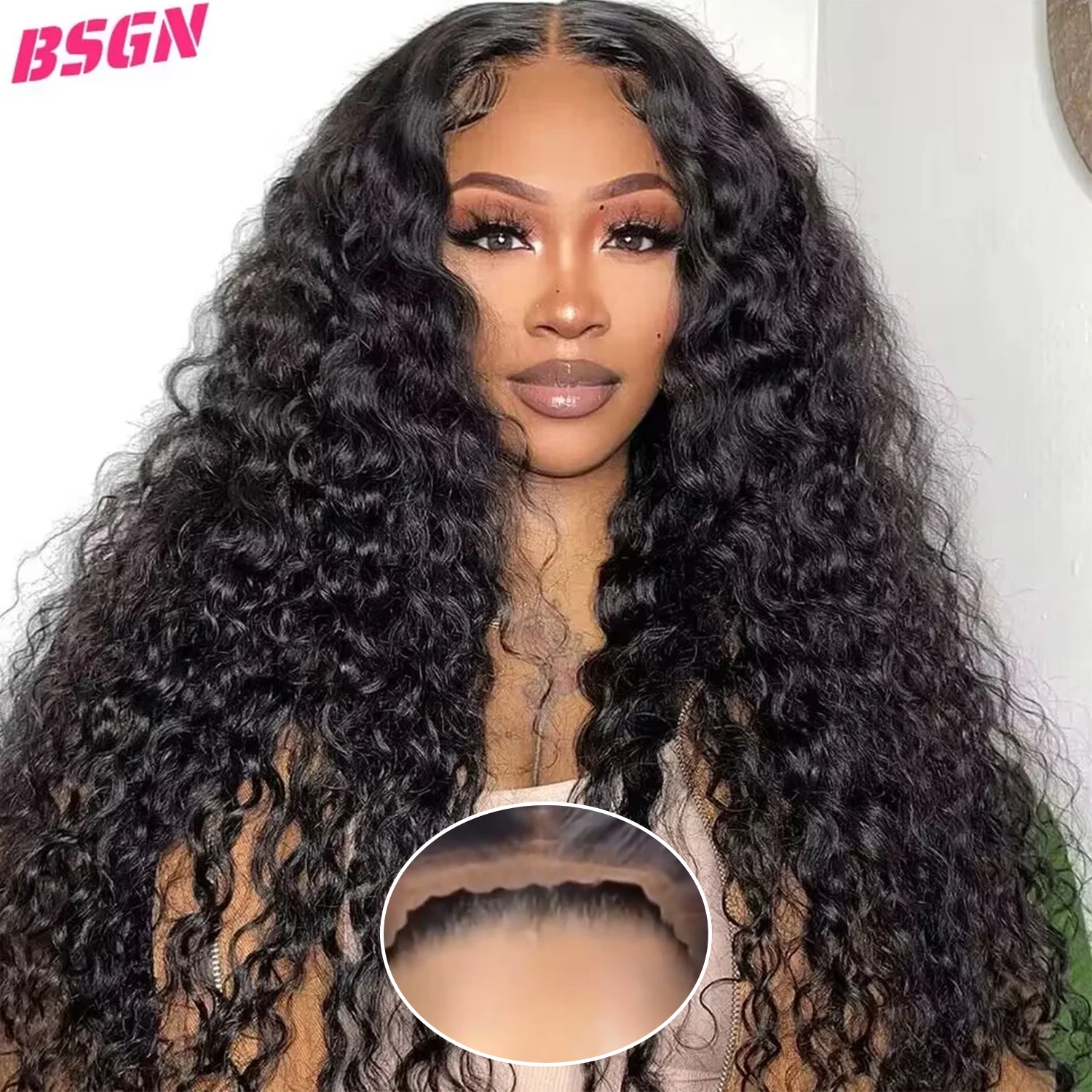 BSGN 13x4 curly hd Transparent Lace Frontal Human Hair Wigs For Women 32 inches 180% curly wigs human hair 100% human hair wigs