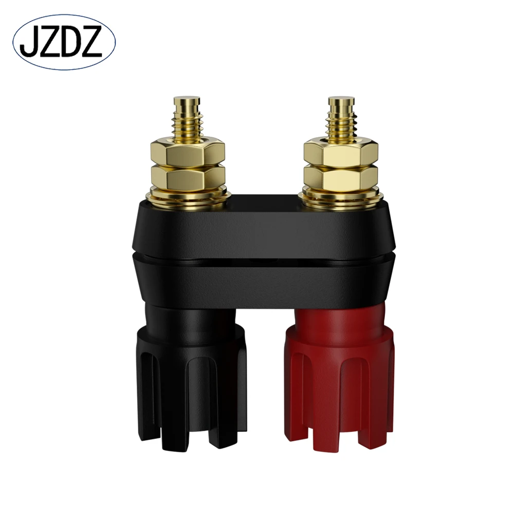 JZDZ 2PCS Dual Banana Plug Terminals Red Black Connector Amplifier Terminal Binding Post Banana Speaker Plug Jack J.50020