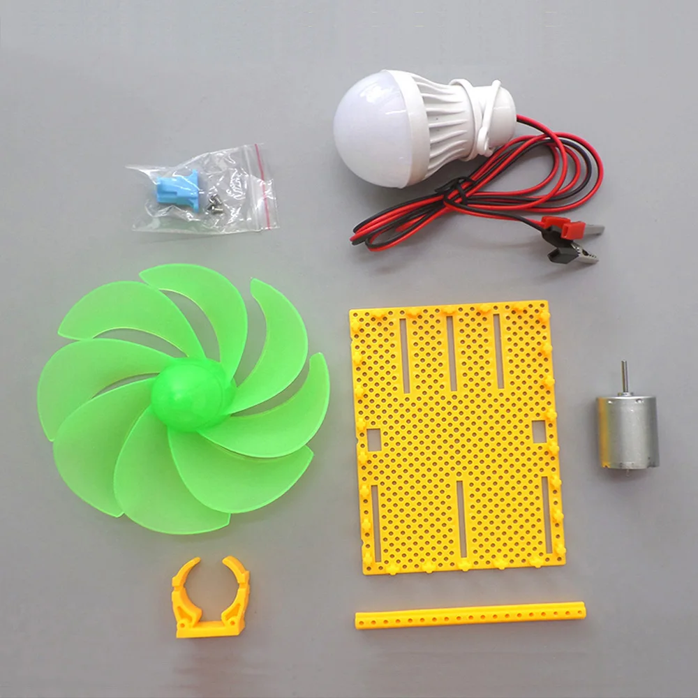 

Wind Turbine Generator DIY Student Physical Experimental Teaching Supplies Part 12CM Turbine Large Wind Blade Generator Kit