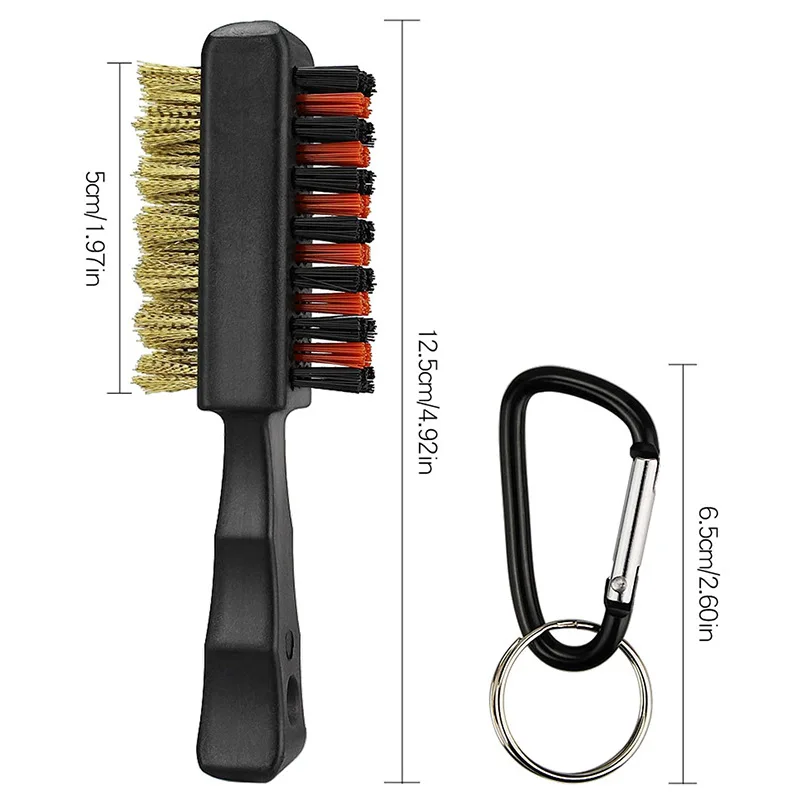 1/2/3Pcs Golf Club Brush Groove Cleaner Dual Sided Cleaning Tools, Portable Metal Lightweight Nylon Brushes for Golf Balls Shoes