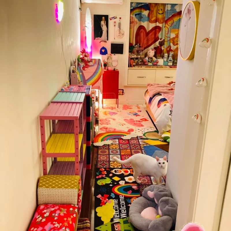 رف كتب حديث للأطفال مصنوع من الخشب الصلب مستوحى من اليابانية منظم كتب قائم على الأرض رف حضانة متعدد الطبقات للألعاب/الكتب/الديكور