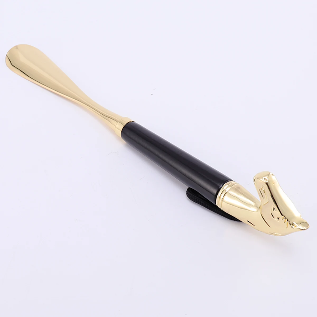 

2pcs Long Handle Horn Horse Shape Tip Premium Wood Alloy Lifter For Seniors Disabled Pregnant Women Gift Shoe Remover Metal