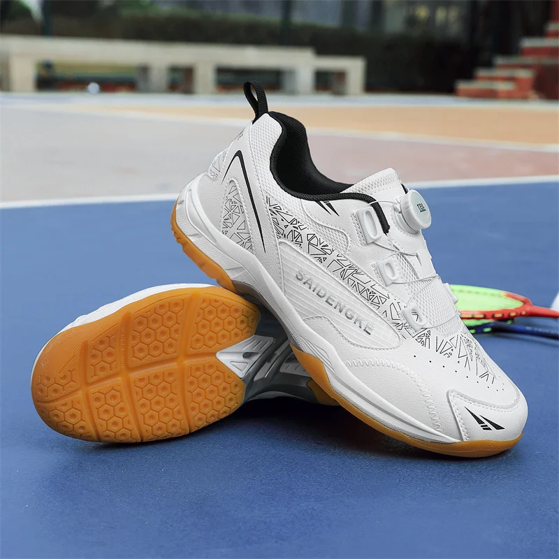 Original Brand Indoor Court Shoe Unisex Rotating Buckle Table Tennis Shoe Badminton Shoe Elastic Shock Absorbing Badminton Shoes